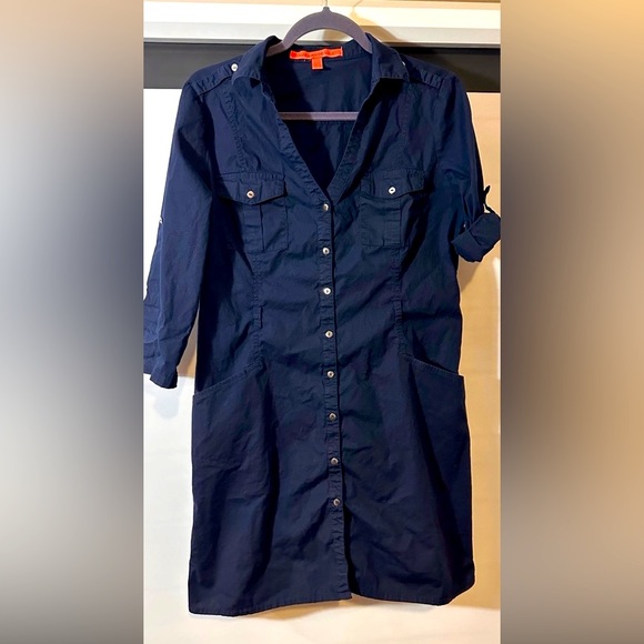 Navy Blue casual shirt Dress size Large - Picture 1 of 3